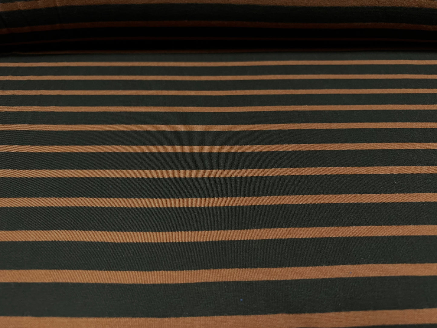 Viscose blend single jersey fabric, per metre - stripe - black & nutmeg