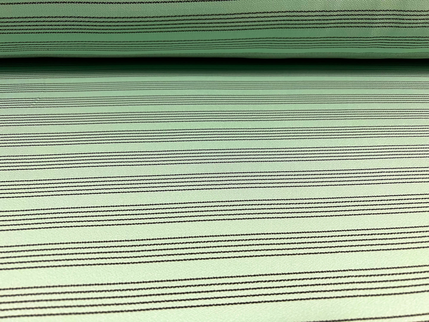 Spandex crepe stretch single jersey fabric, per metre - pinstripes - mint green