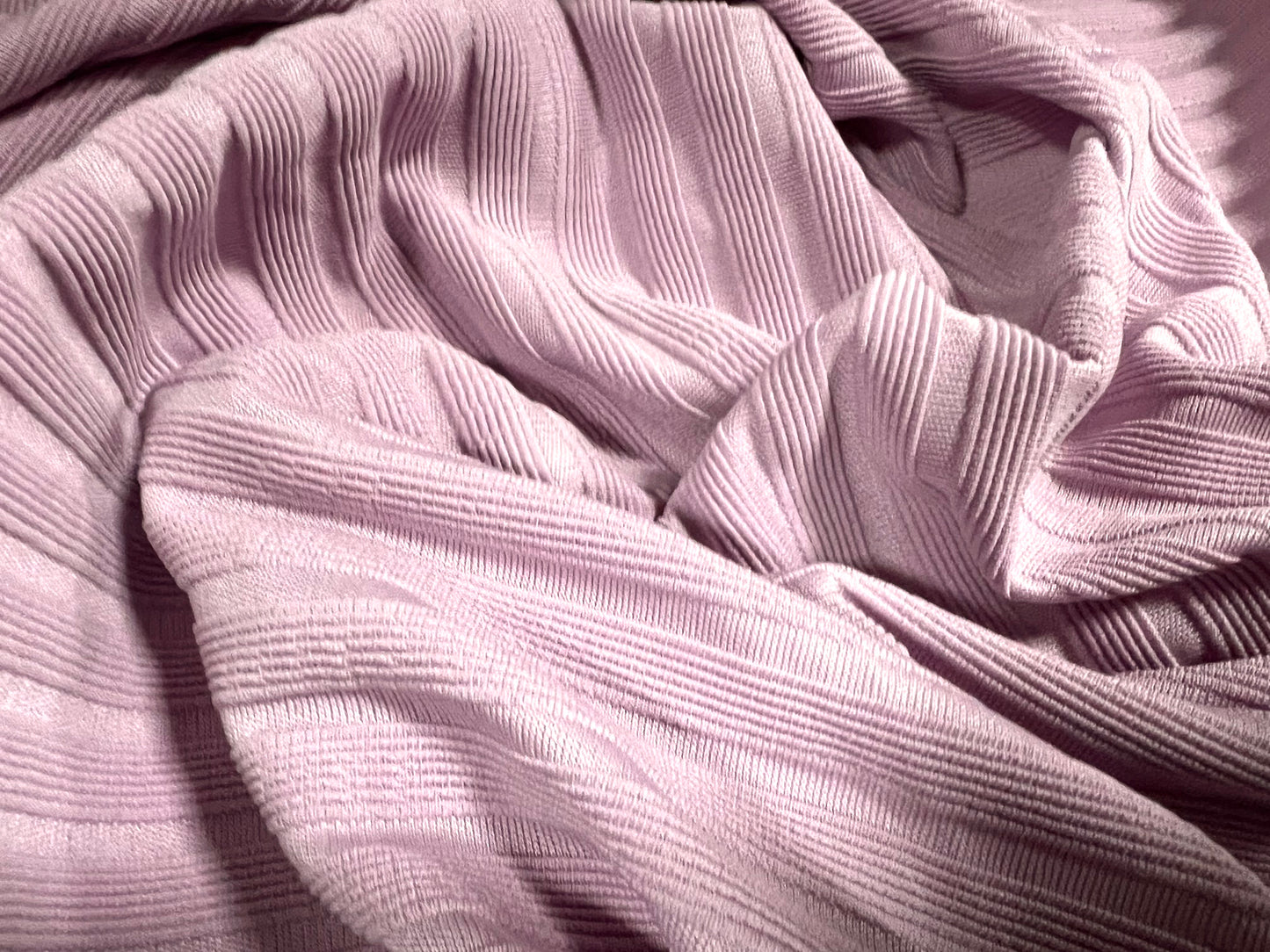 Ottoman rib stripe stretch jersey fabric , per metre - burnout stripe - lilac
