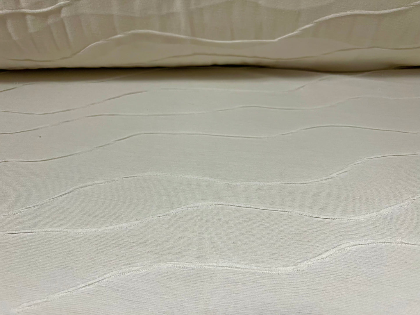 Wave jacquard Viscose spandex stretch single jersey fabric, per metre - ivory