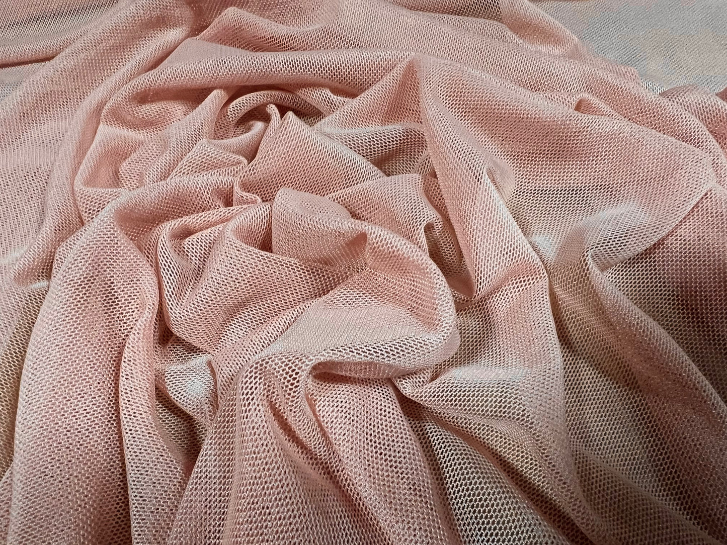 Power mesh net stretch spandex fabric, per metre - plain - pink