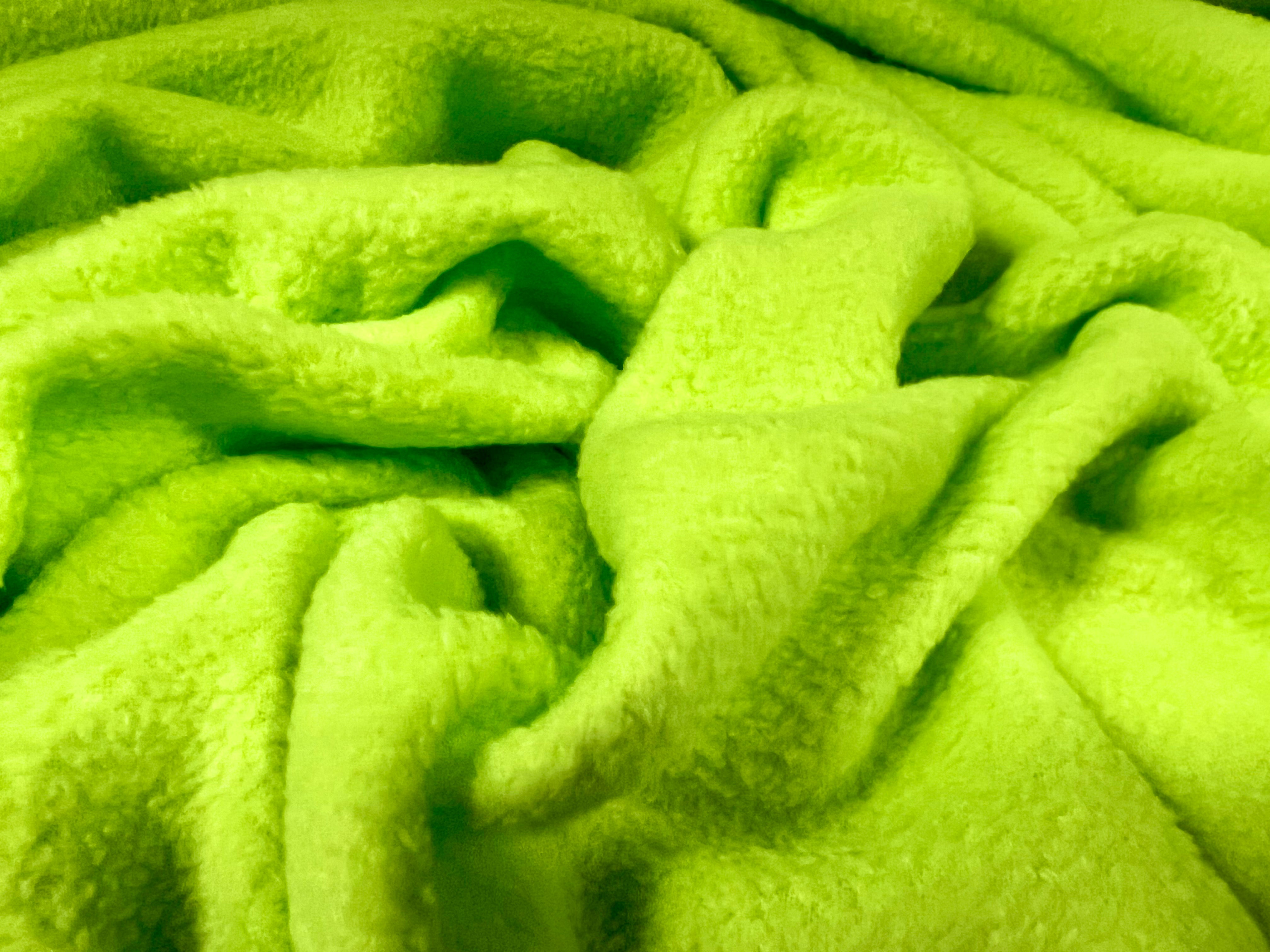 Lamb skin Polar fleece fabric, per metre - Apple green