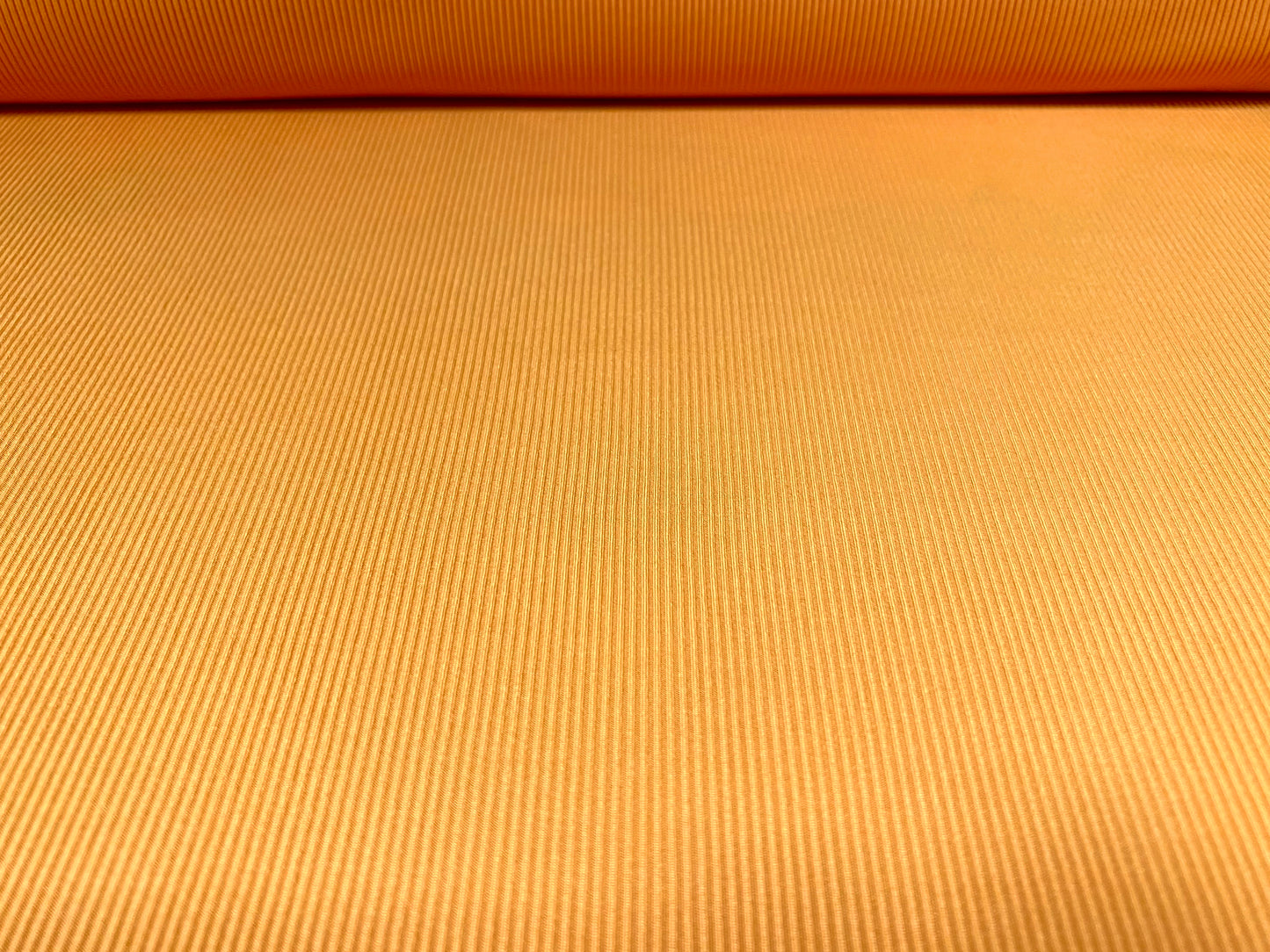 2x1 Stretch spandex ribbed jersey fabric, per metre - plain - saffron