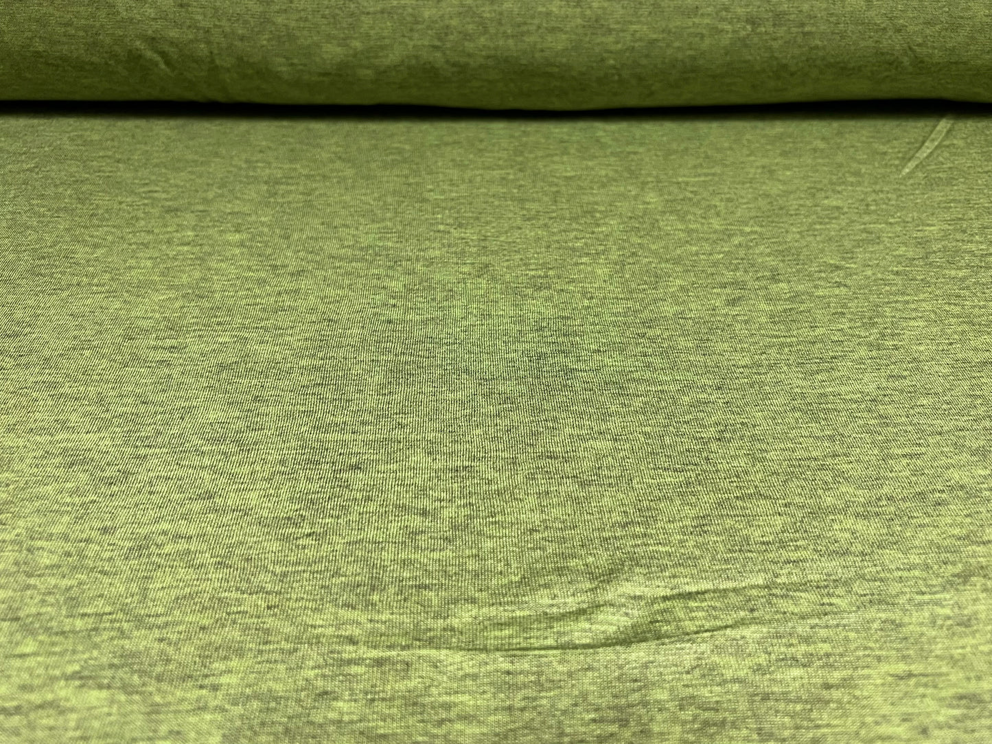 Viscose blend single jersey fabric, per metre - green melange