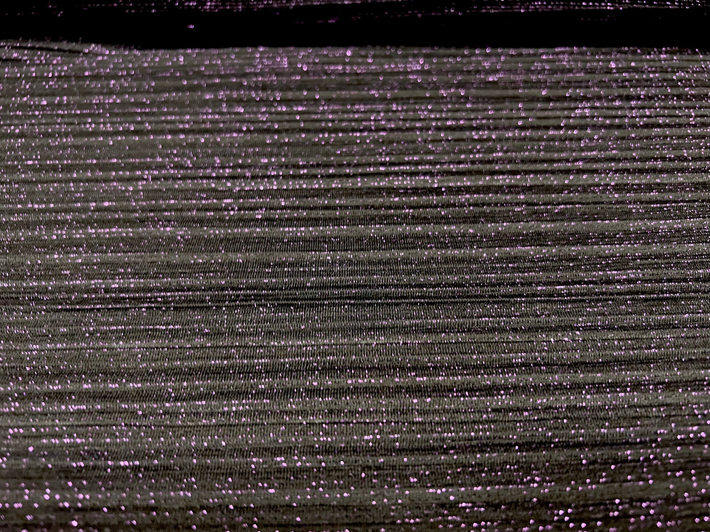 Metallic Plissé stretch spandex pleated dress fabric, per metre - purple & black