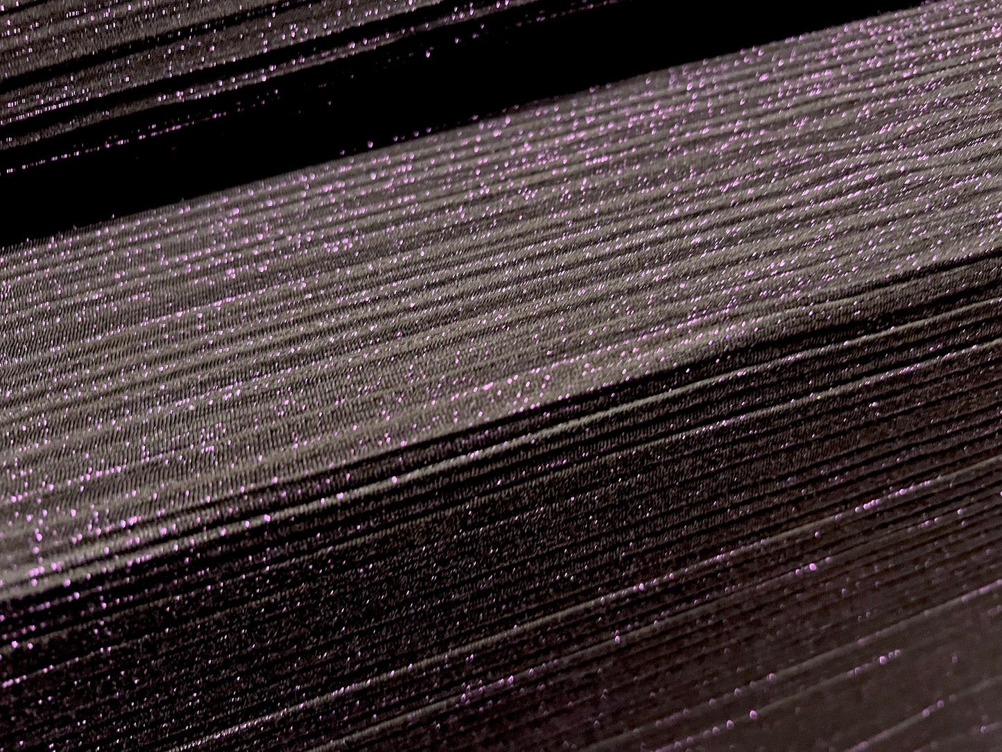 Metallic Plissé stretch spandex pleated dress fabric, per metre - purple & black