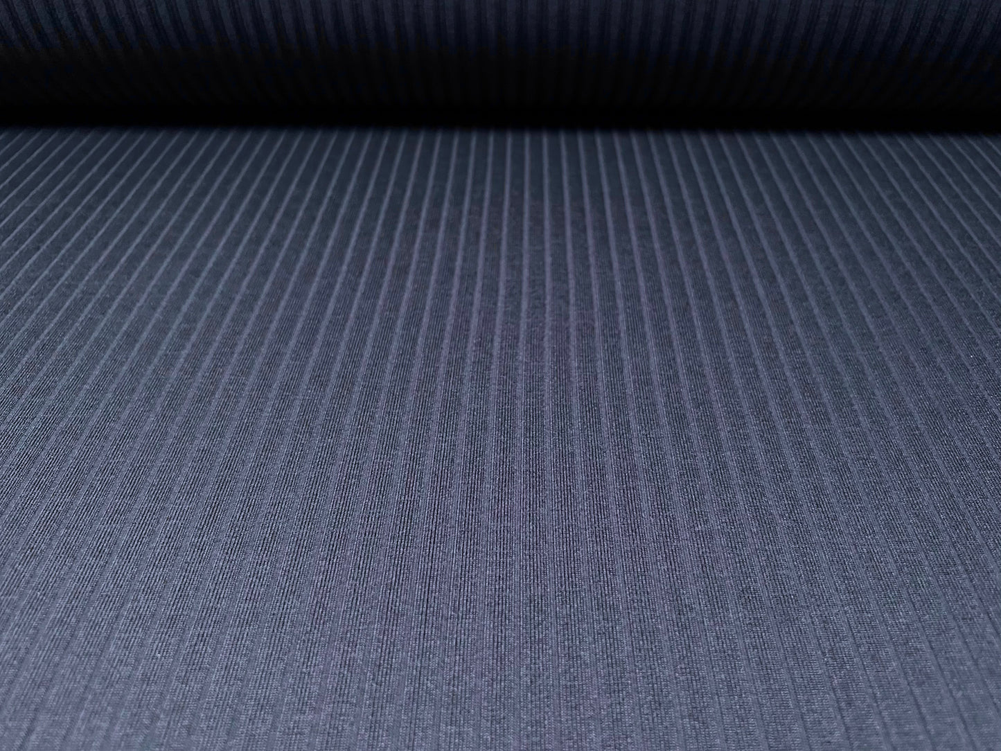 Stretch spandex rib jersey fabric, per metre - plain - french navy blue