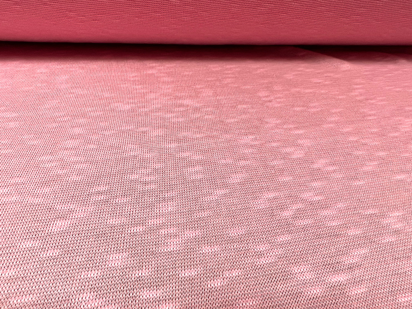 Lightweight slub knitwear jersey fabric, per metre - plain - baby pink