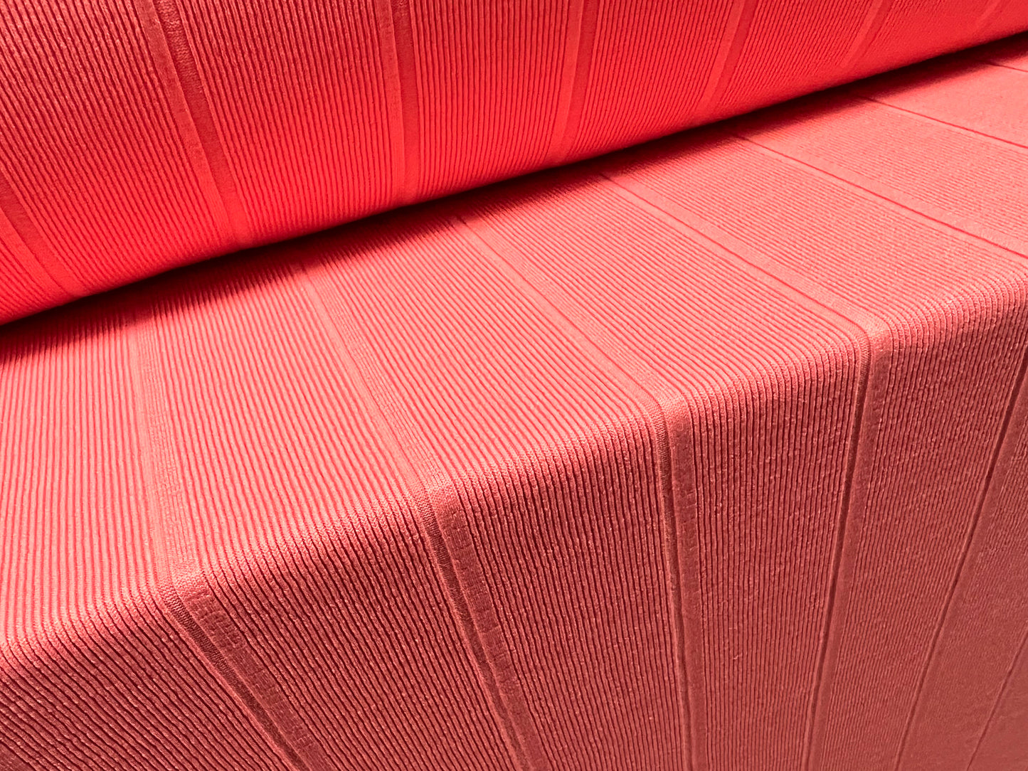 Bandage rib stretch spandex bodycon jersey fabric, per metre - plain - coral pink