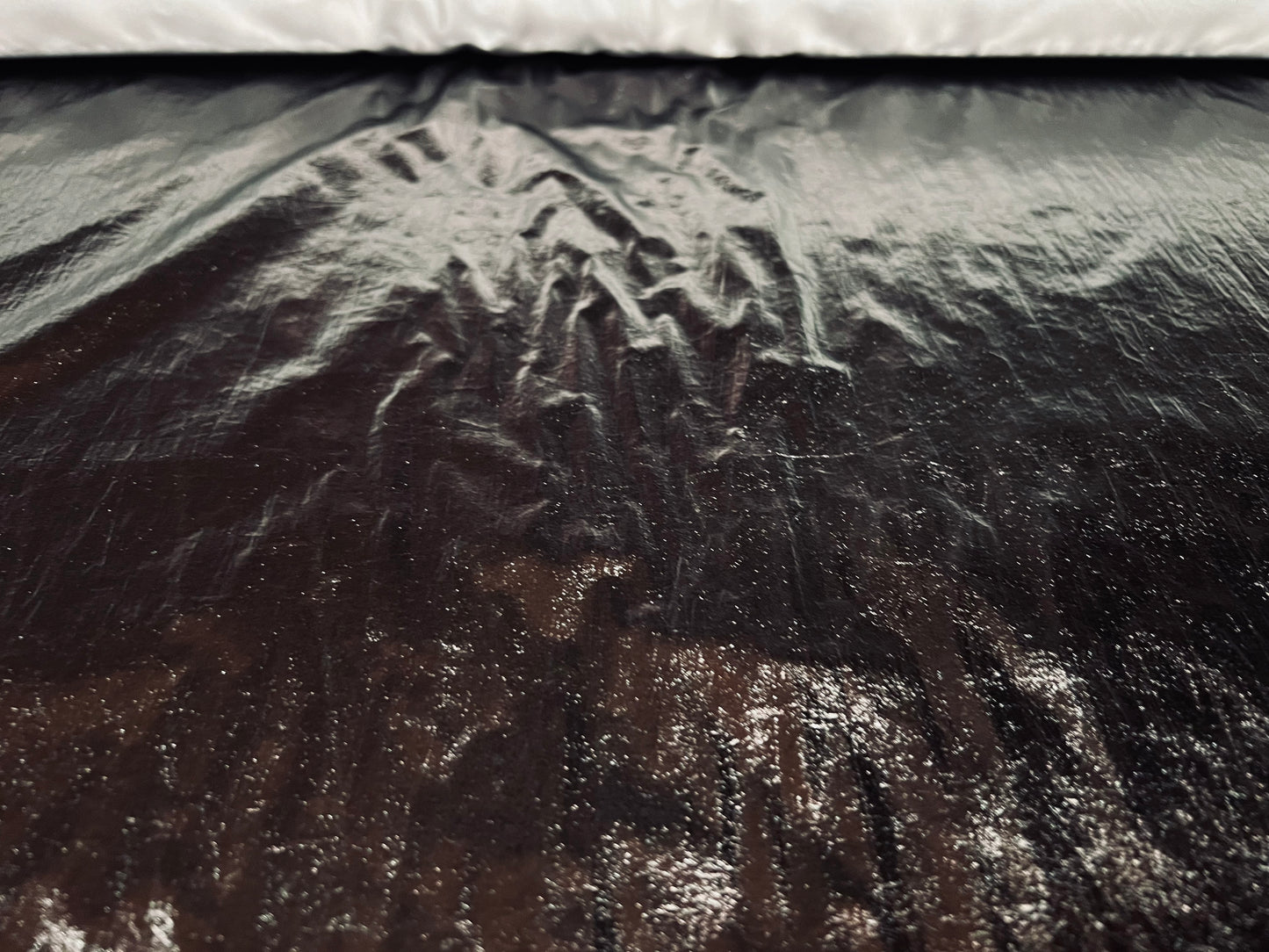 Metallic finish lightweight woven fabric, per metre - pewter dark grey