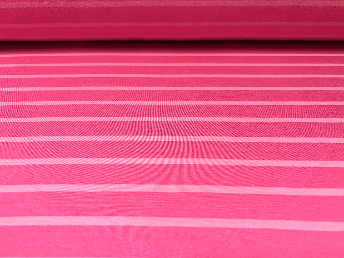 Viscose spandex stretch single jersey fabric, per metre - stripe - cerise & baby pink