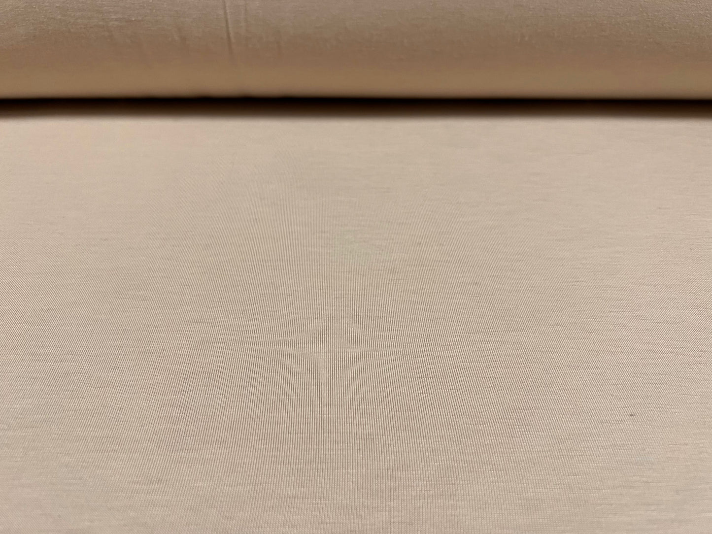 Cotton spandex stretch single jersey fabric, per metre - plain - oyster
