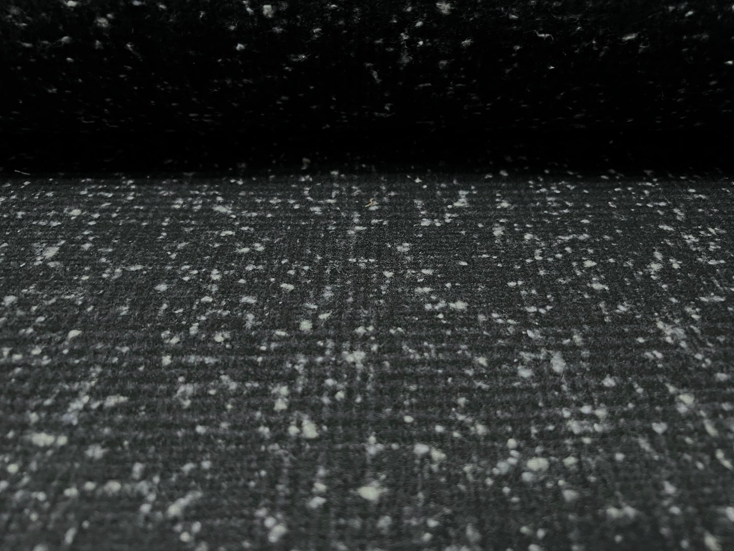 Wool blend heavyweight coat jacket fabric, per metre - salt & pepper check - Midnight