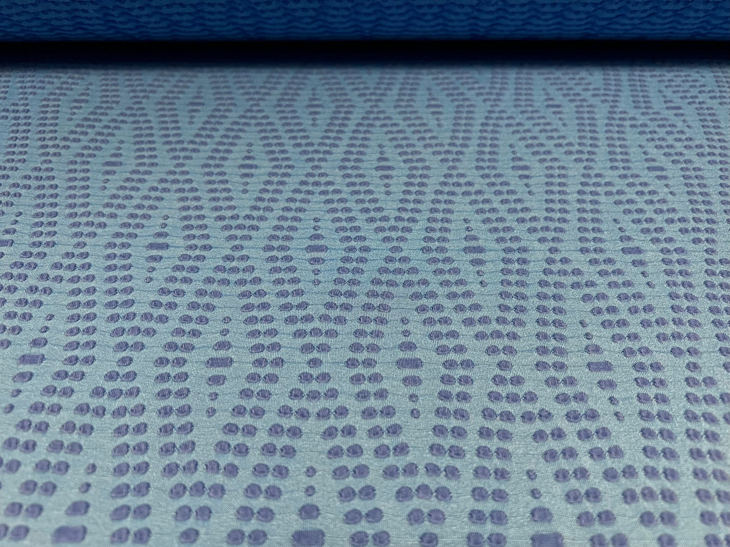 Stretch Spandex Jersey fabric, per metre - diamond jacquard - cornflower blue