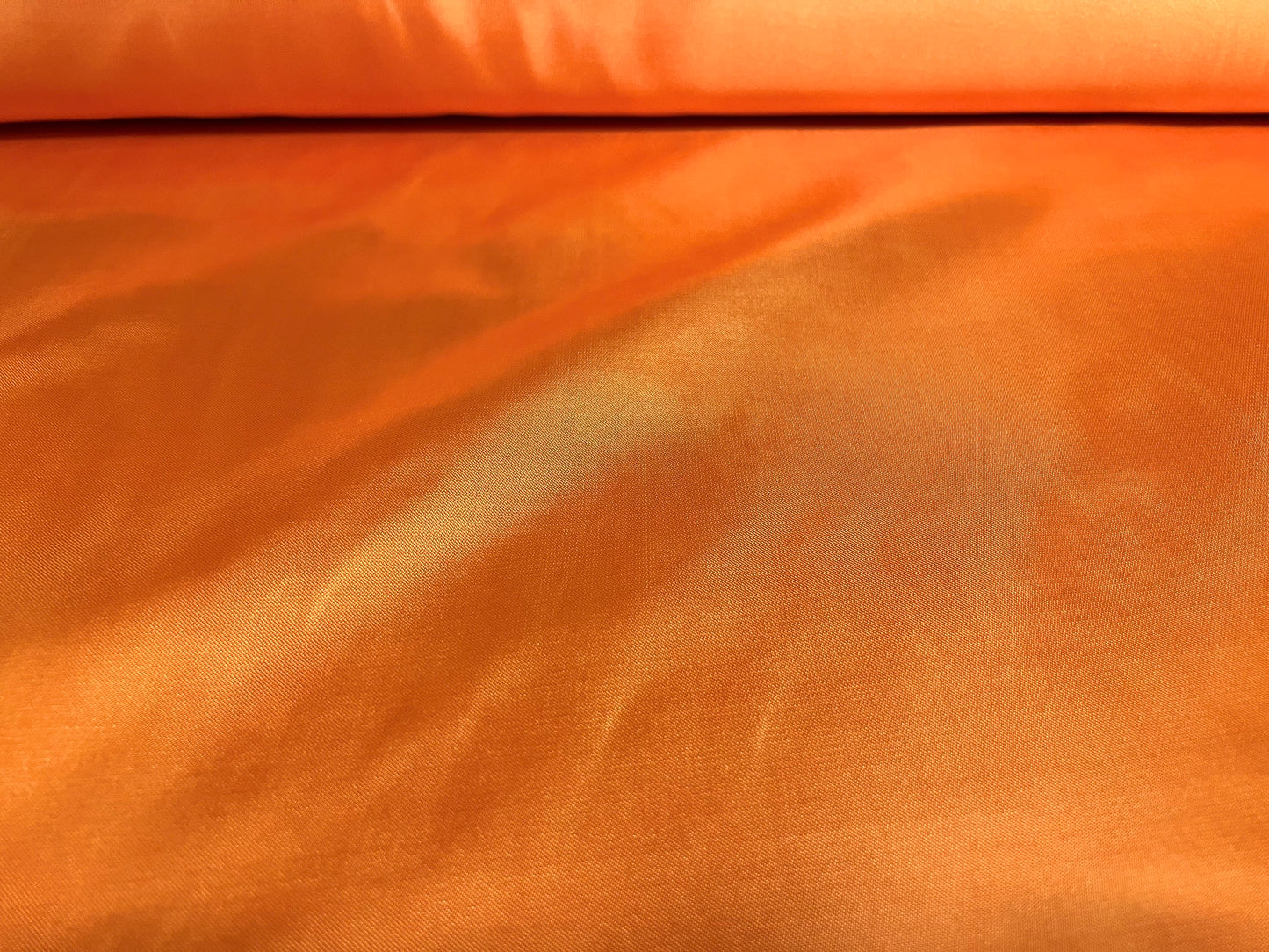 Silky satin woven fabric, per metre - plain - orange