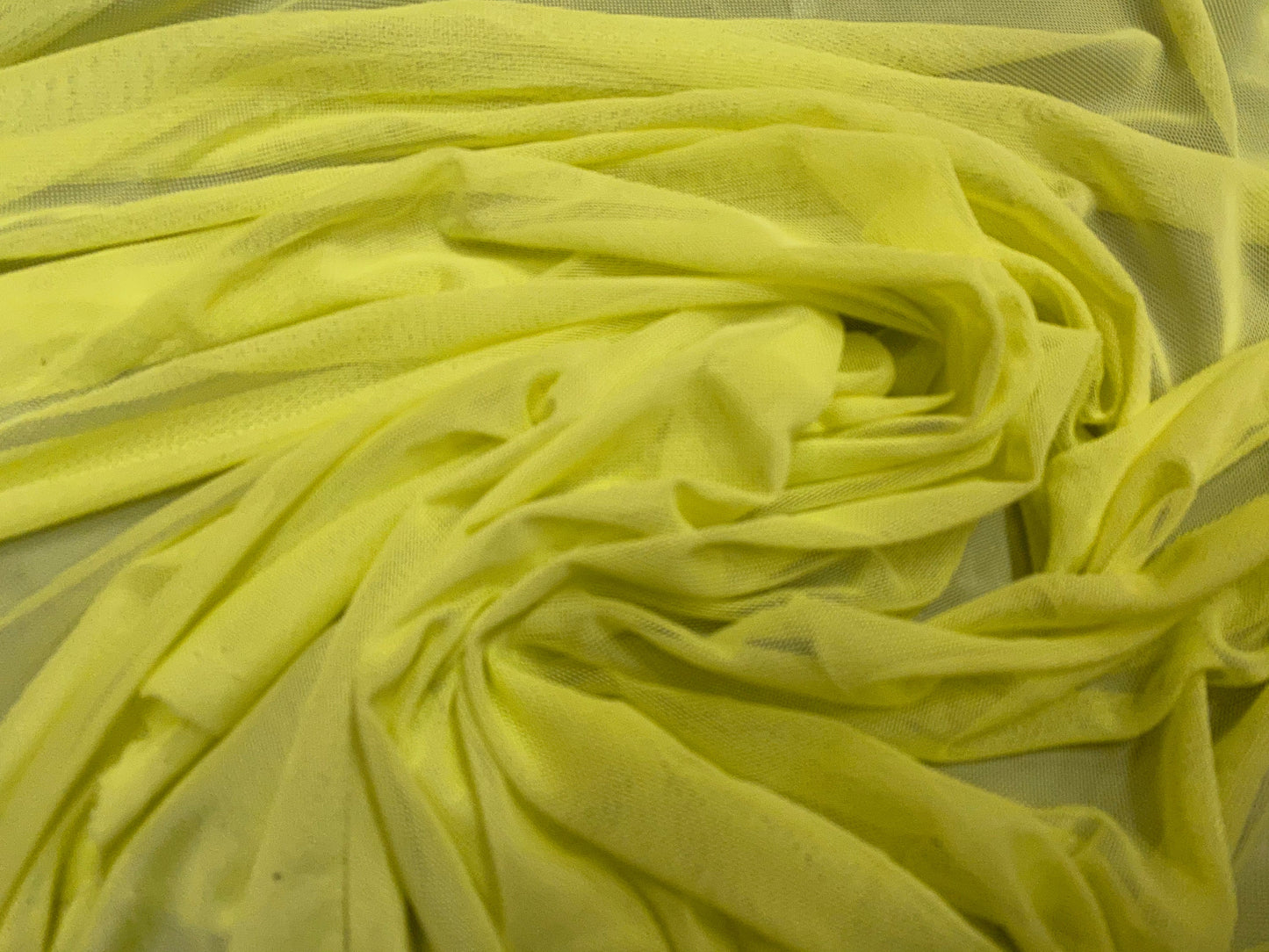 Power mesh net stretch spandex fabric, per metre - citrus yellow