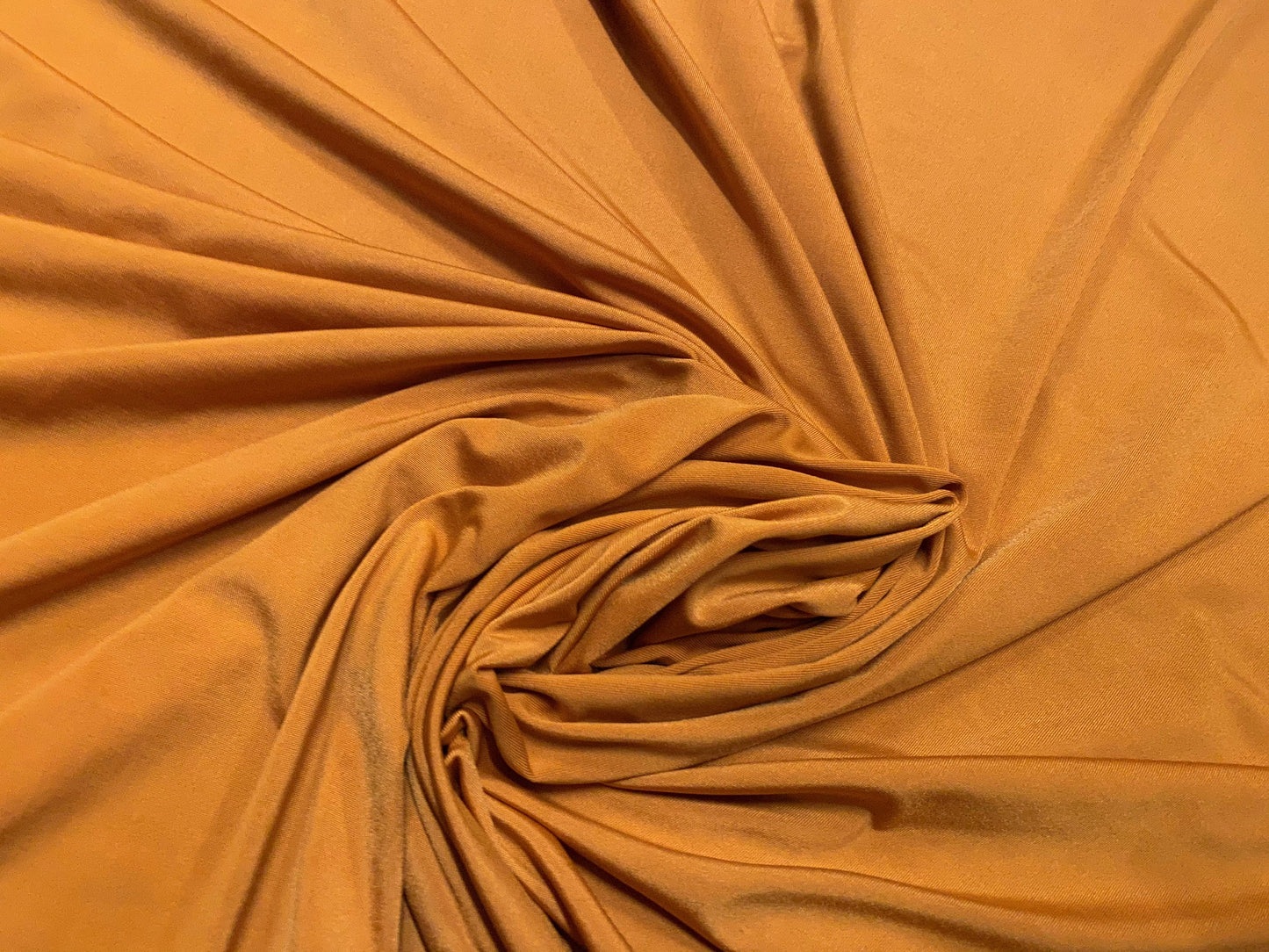 Soft touch spandex stretch jersey dress fabric, per metre - pumpkin