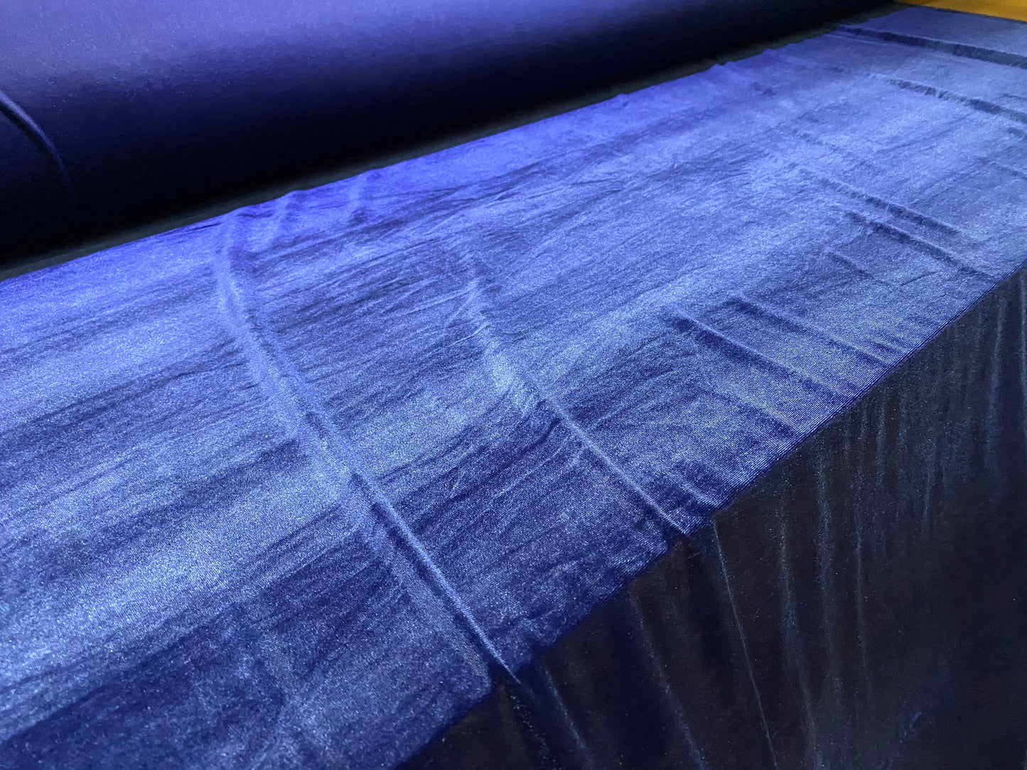 Spandex velvet stretch fabric, per metre - navy blue