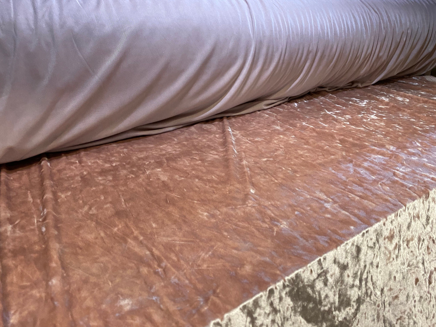 Marbled spandex velvet fabric, per metre - nude