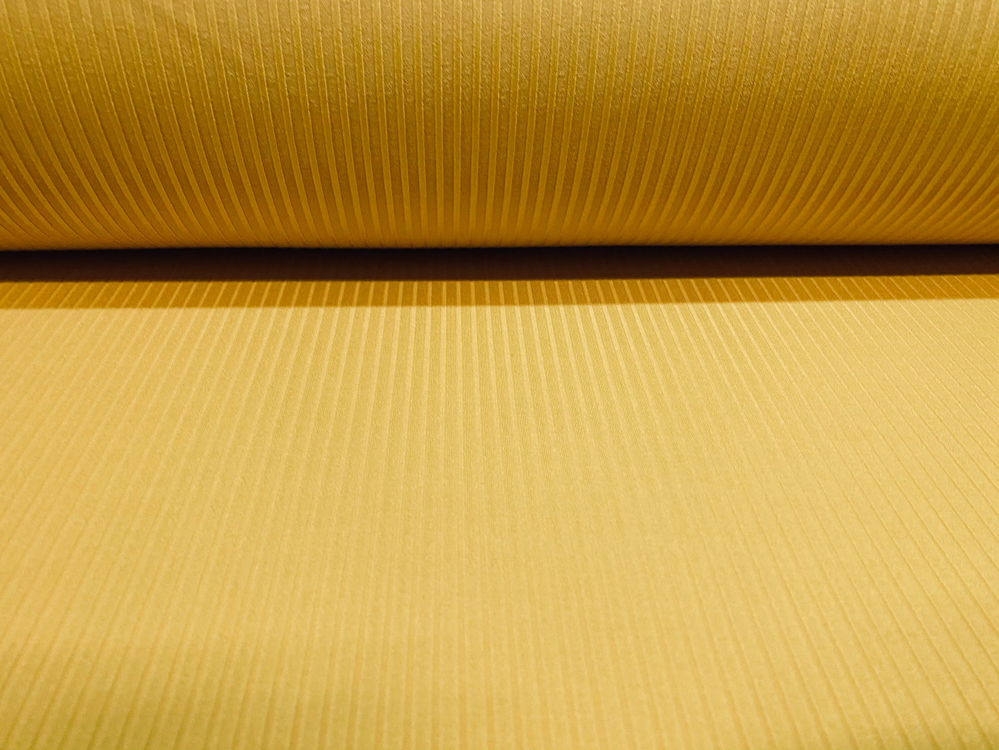 Stretch spandex rib jersey fabric, per metre - saffron yellow