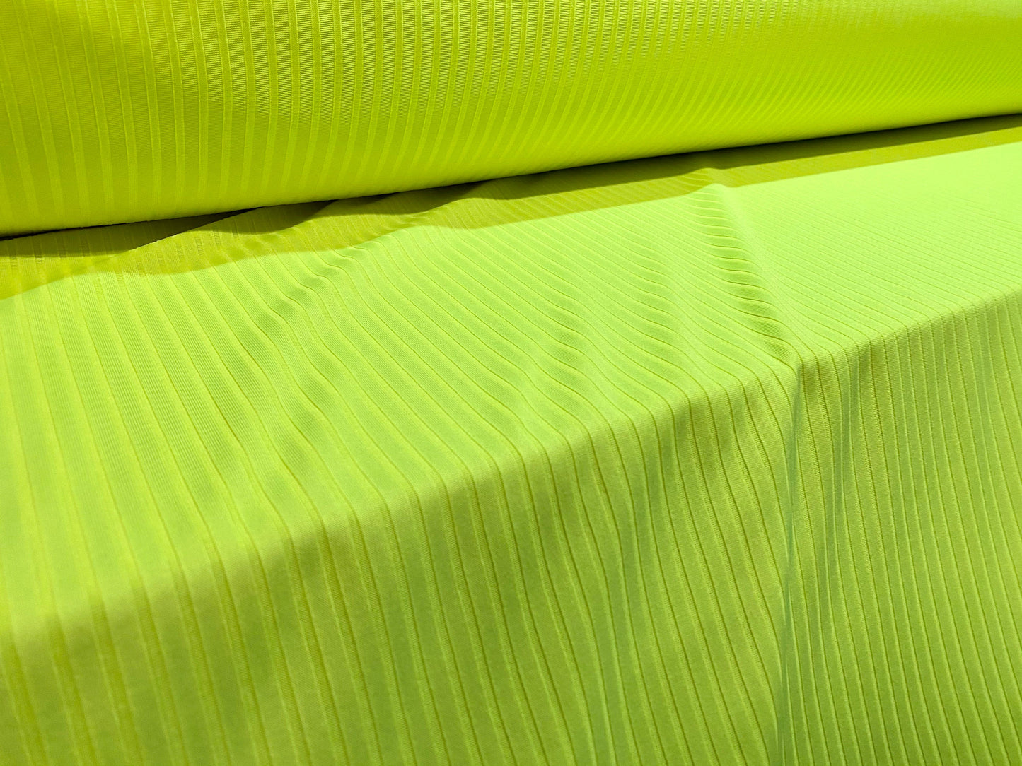 Stretch spandex rib jersey fabric, per metre - neon lime