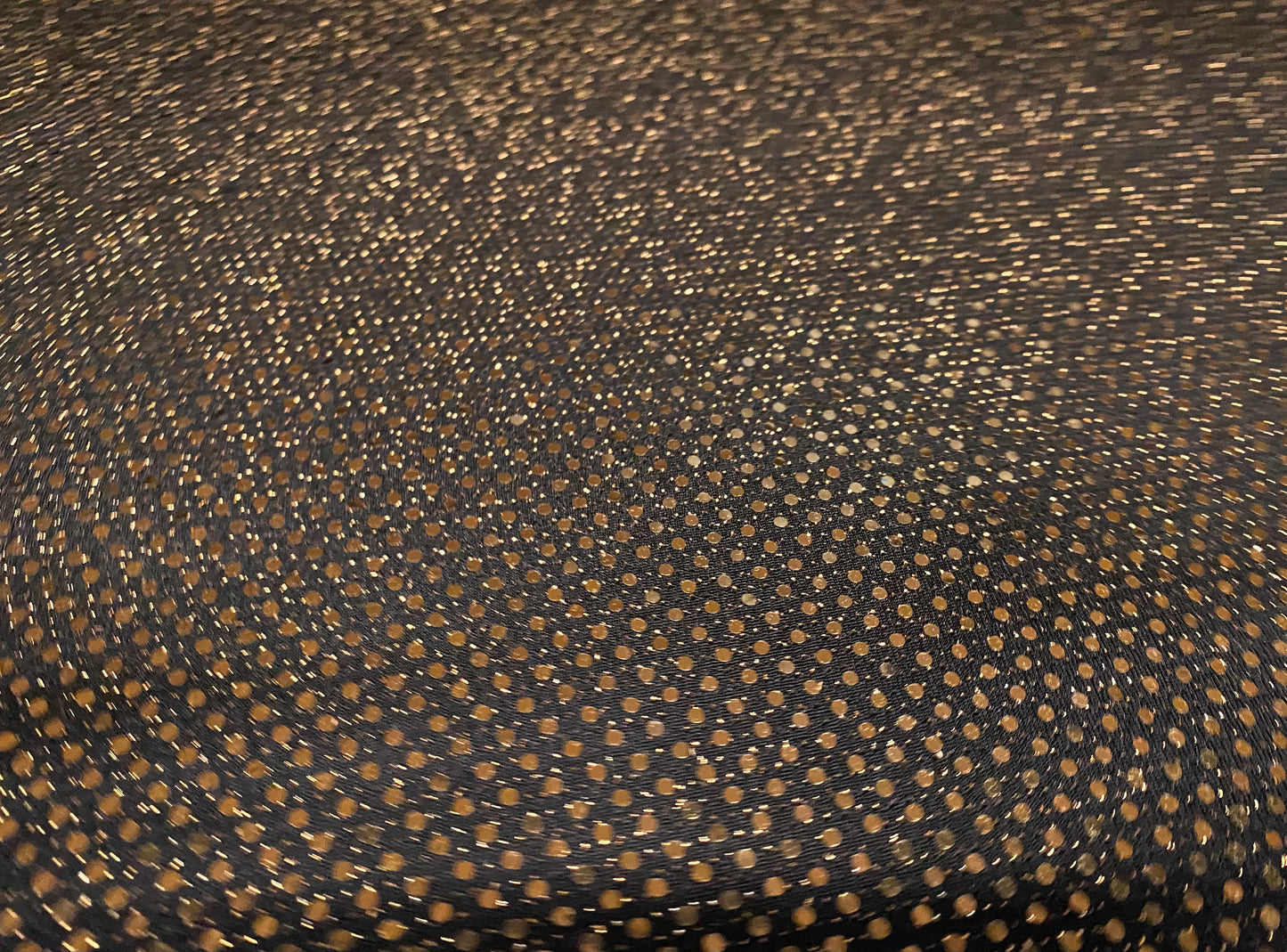 Black & gold mirrorball sequin stretch jersey fabric, per metre