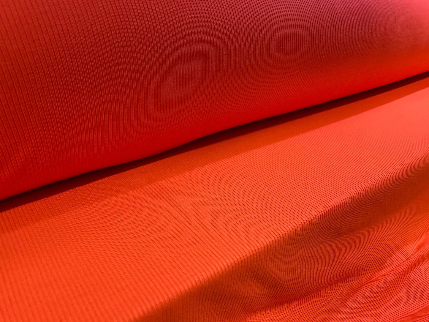 Soft touch rib jersey knit fabric, per metre - orange