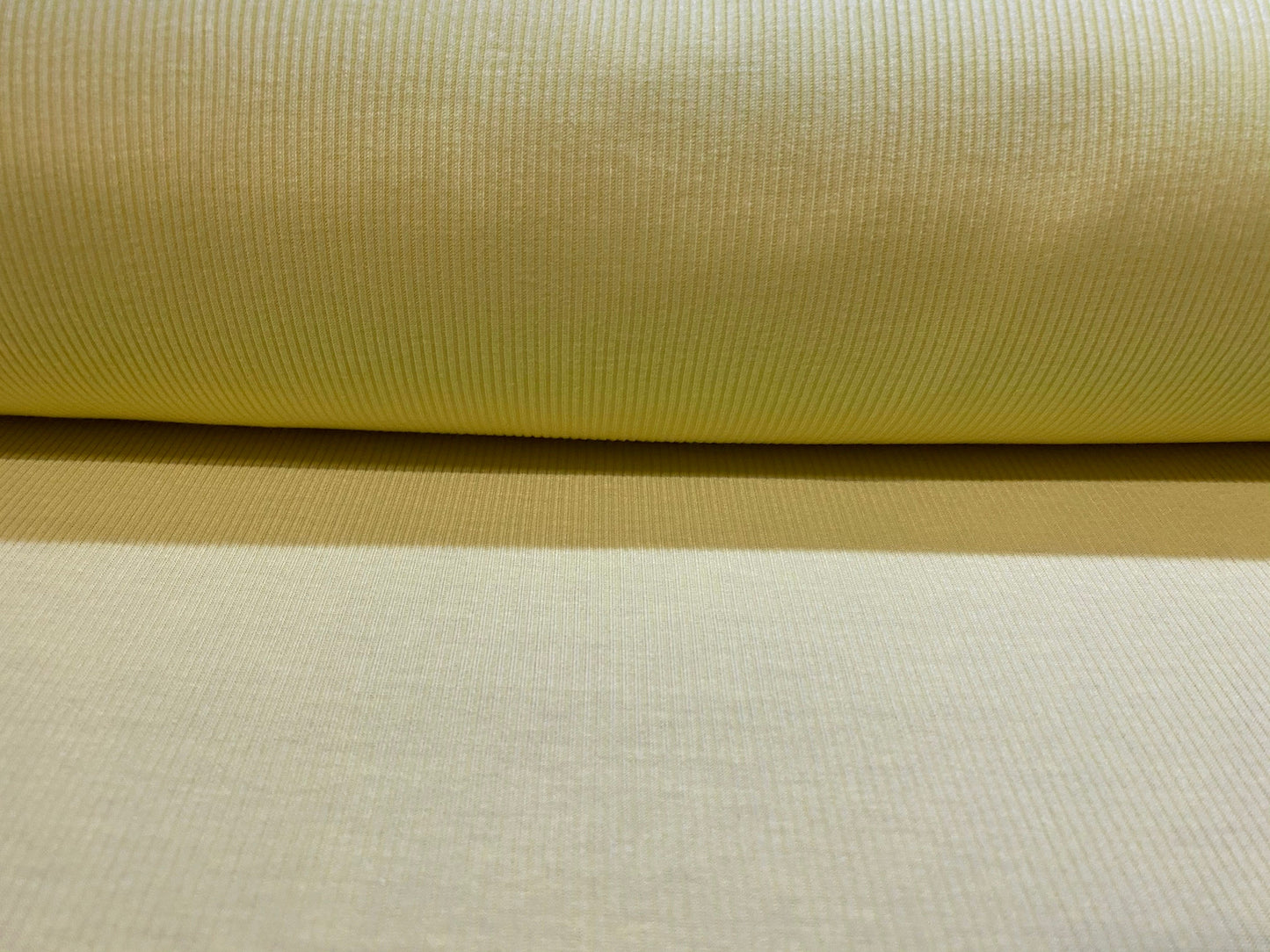 Soft touch rib jersey knit fabric, per metre - lemon