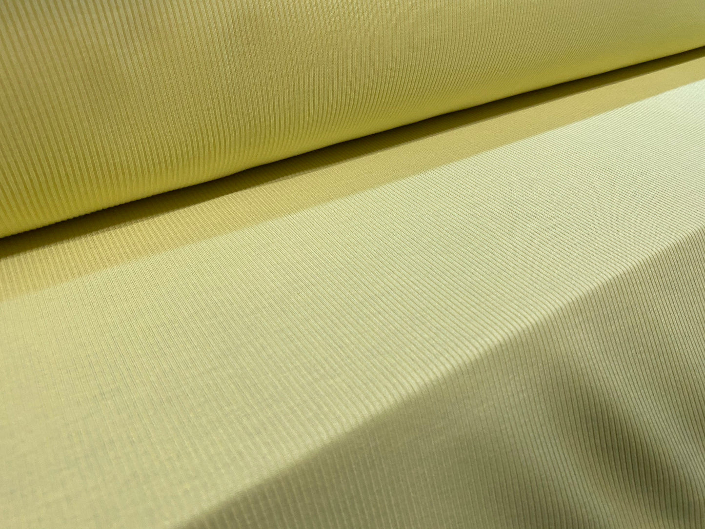 Soft touch rib jersey knit fabric, per metre - lemon