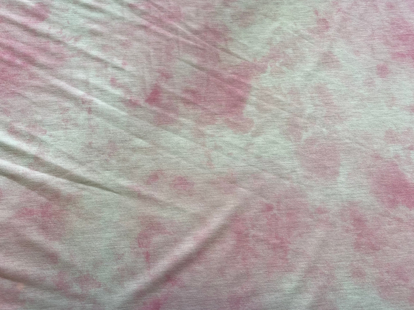 Soft handle jersey fabric, per metre - pink tie dye print