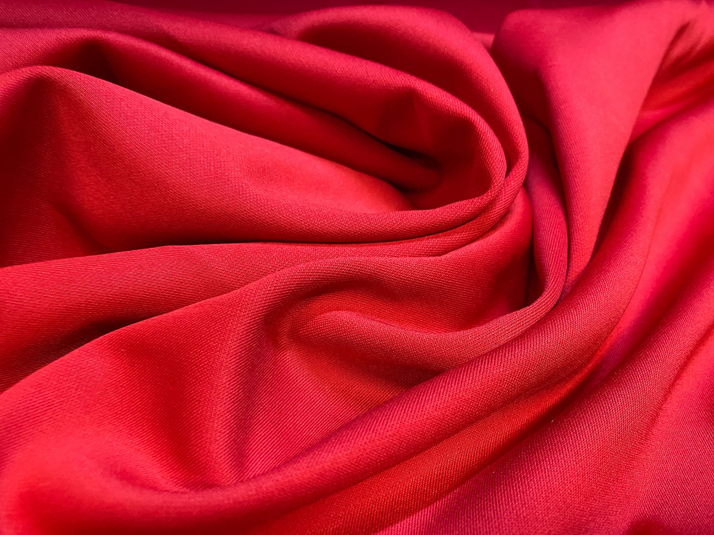 Scuba stretch spandex double jersey fashion fabric, per metre - plain- red