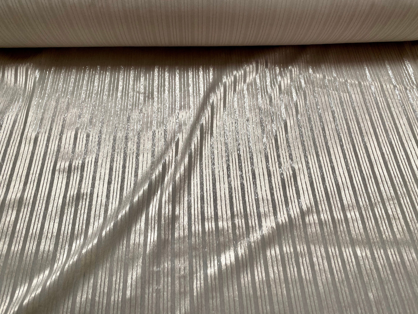 Burnout stripe velvet fabric, per metre - champagne gold