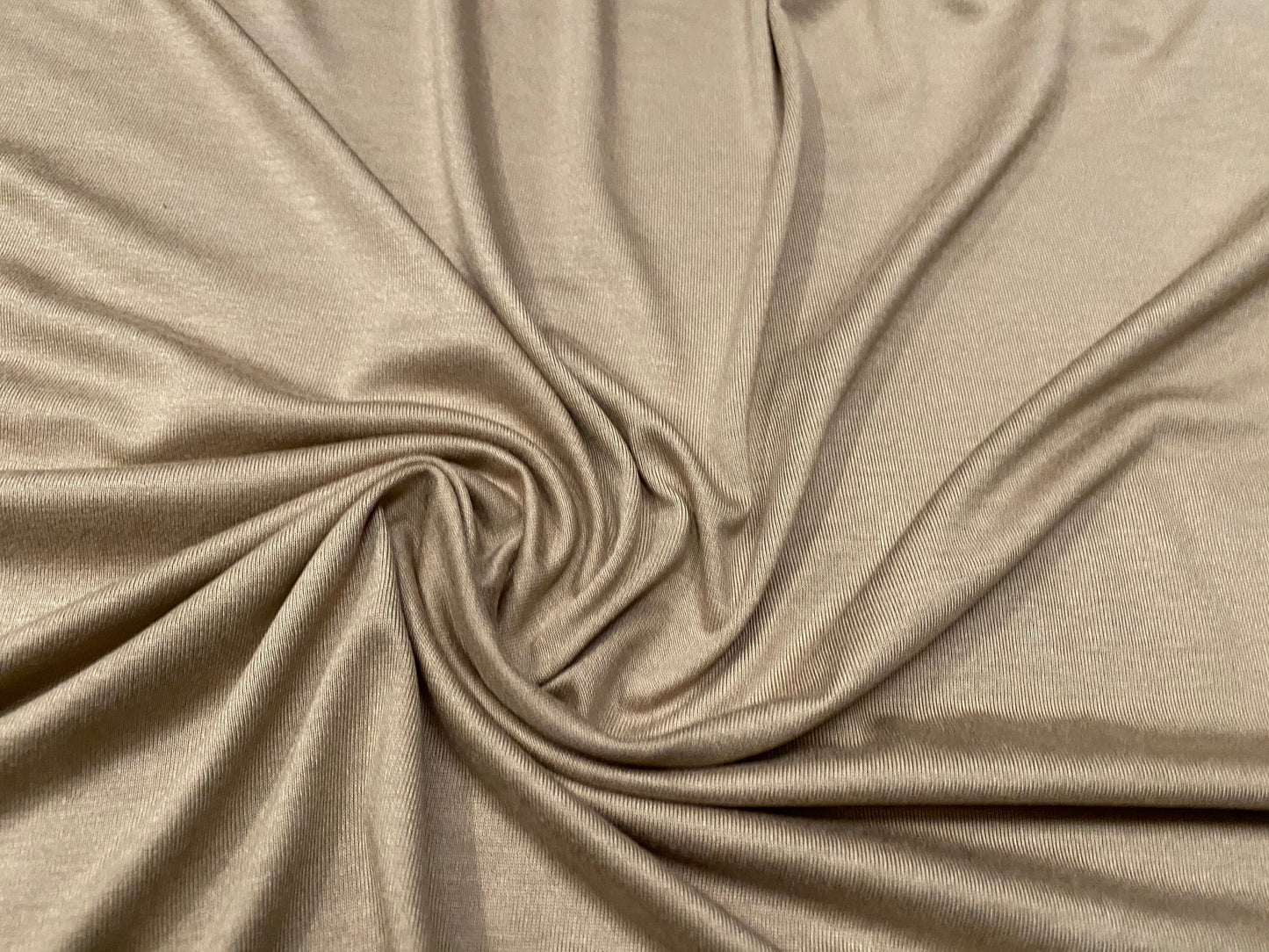 Viscose spandex stretch single jersey fabric, per metre - 170 cms wide - plain - sandstone