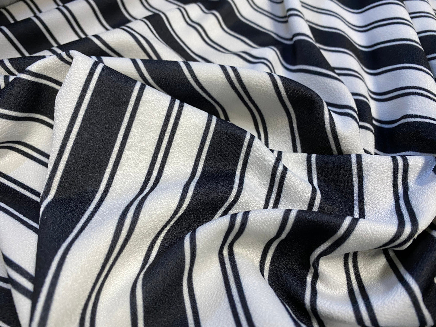 Valentino crepe spandex jersey fabric - similar to scuba - per metre, black & white stripe print