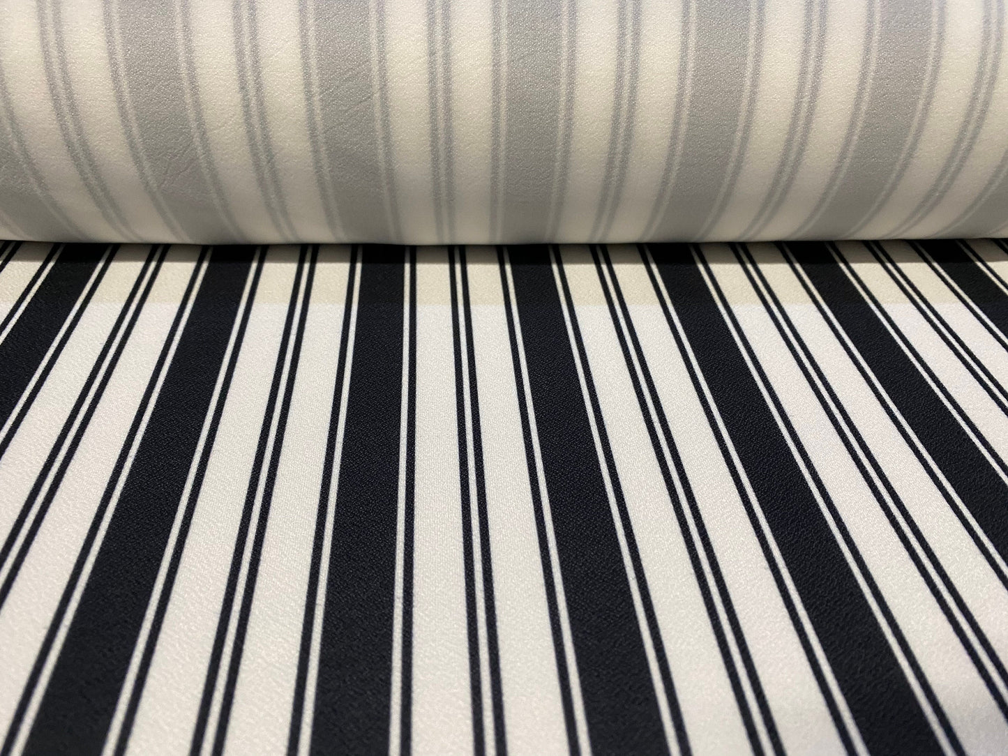 Valentino crepe spandex jersey fabric - similar to scuba - per metre, black & white stripe print