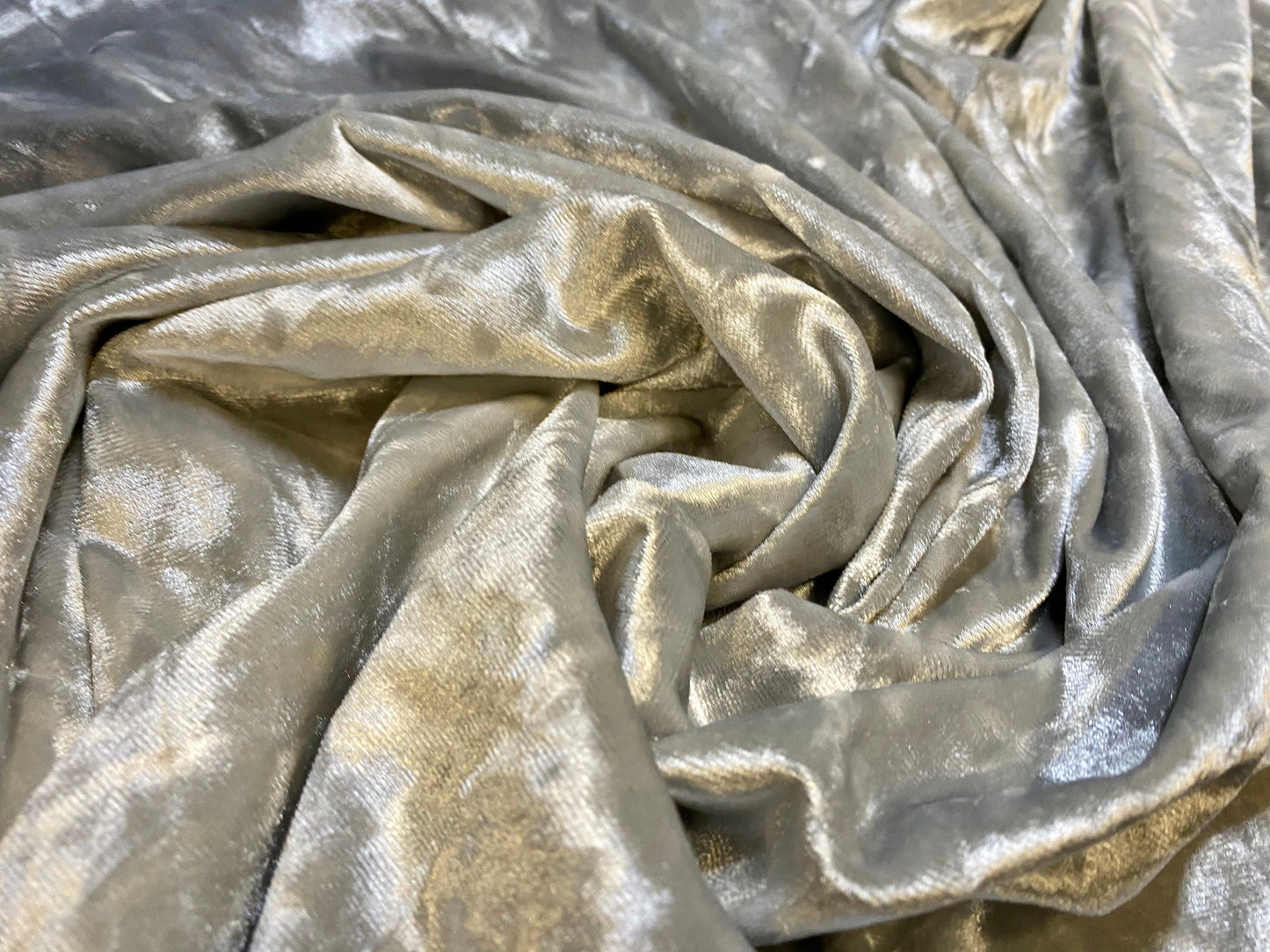 Marbled spandex velvet fabric, per metre - silver grey