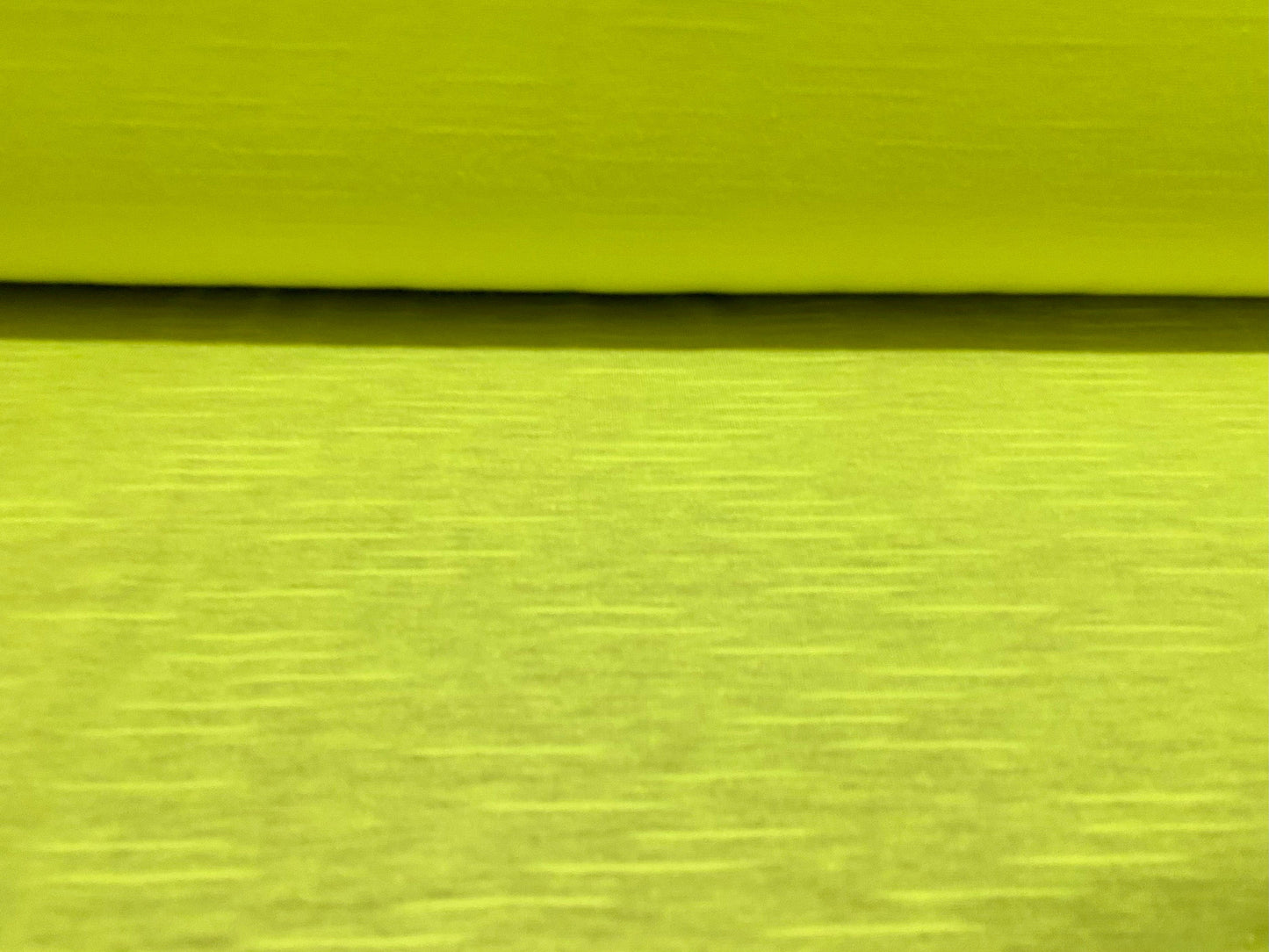 Soft handle jersey fabric, per metre - fluorescent yellow slub