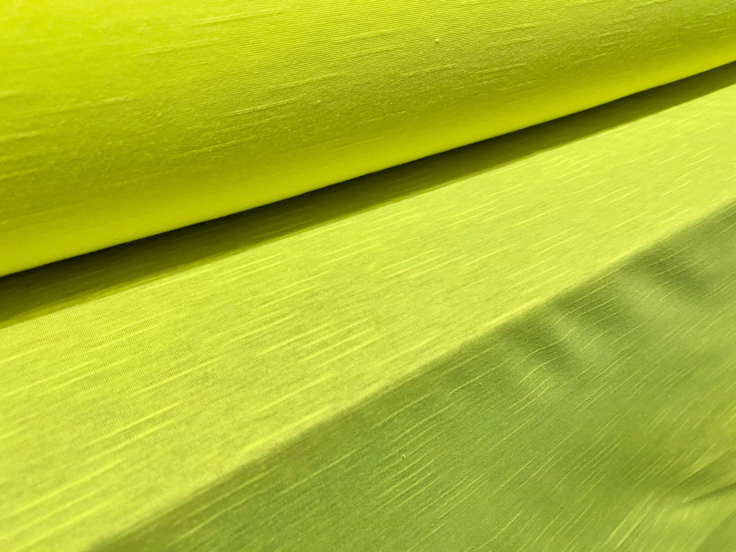 Soft handle jersey fabric, per metre - fluorescent yellow slub