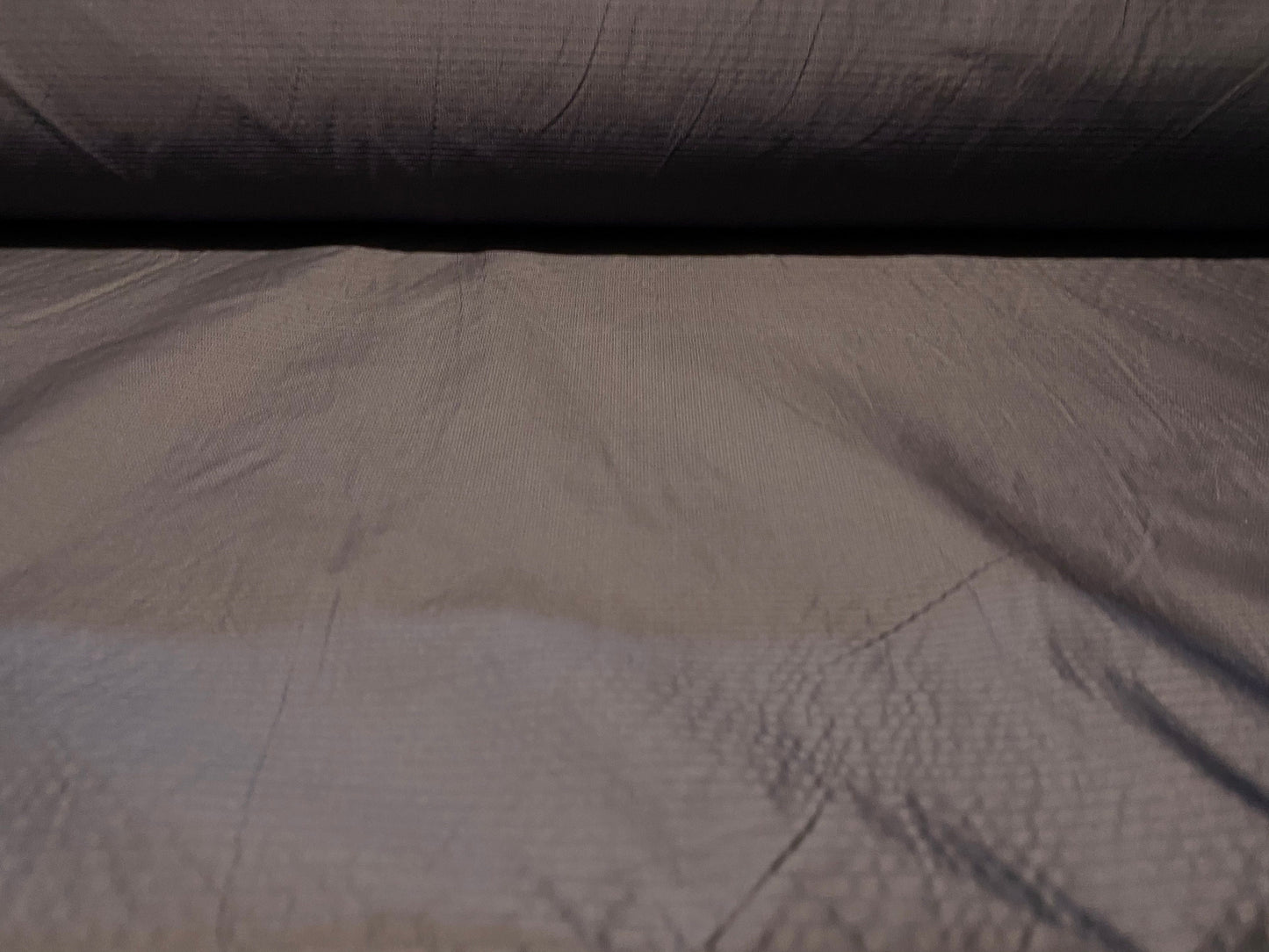 Taffeta woven dress fabric, per metre - mauve with variated pinstripe detailing