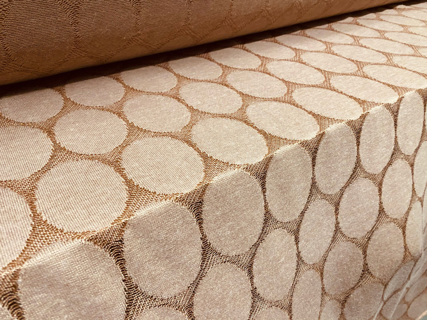 Jacquard circles knitwear jersey fabric, per metre - nude