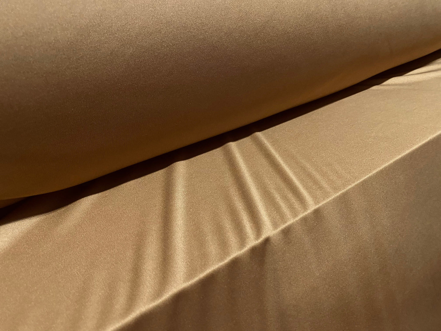 Single jersey polyester fabric - 60 inches wide - plain - Dark camel