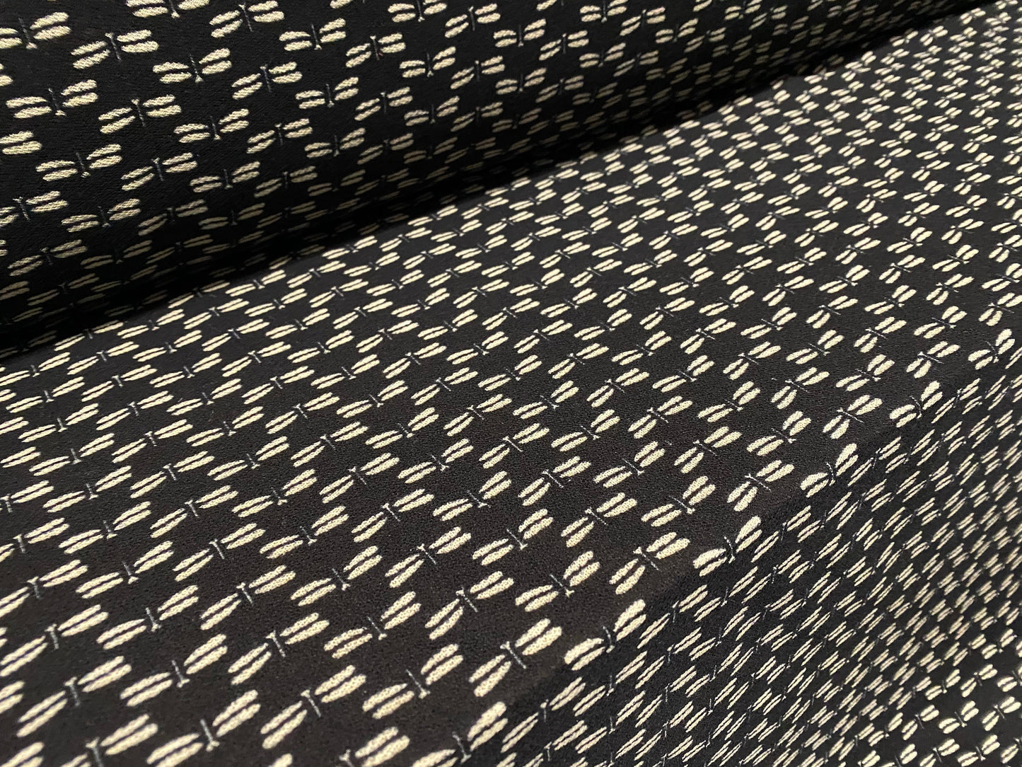 Printed crepe jersey fabric, per metre - dragonfly print