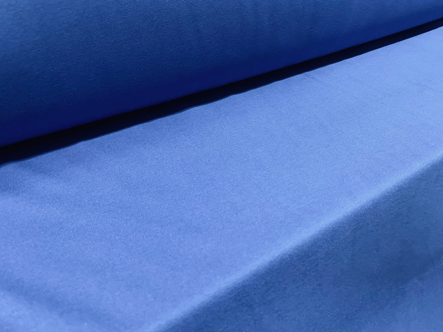 Cotton interlock jersey fabric, per metre - blue