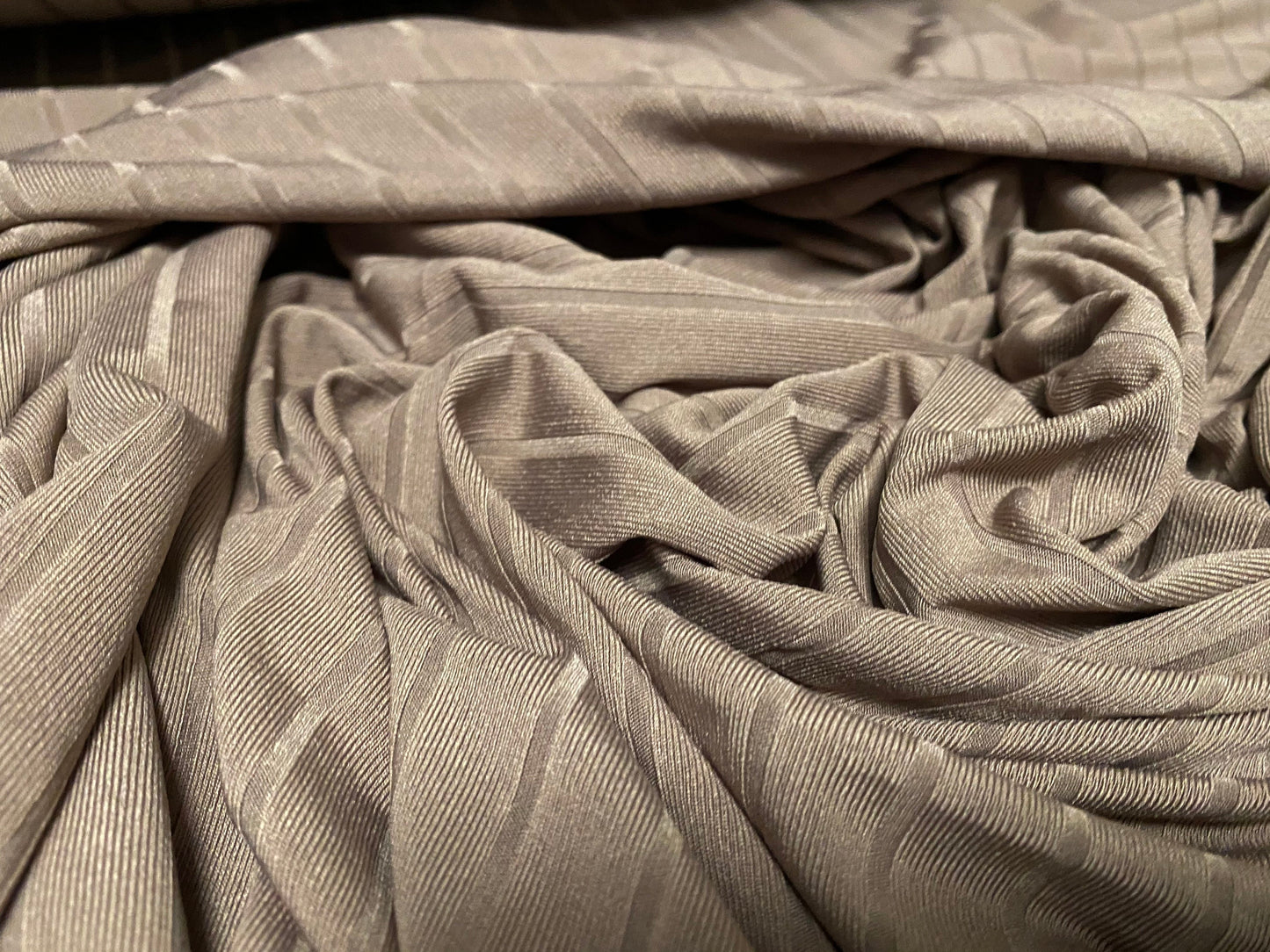 Stretch spandex rib jersey fabric, per metre - fawn