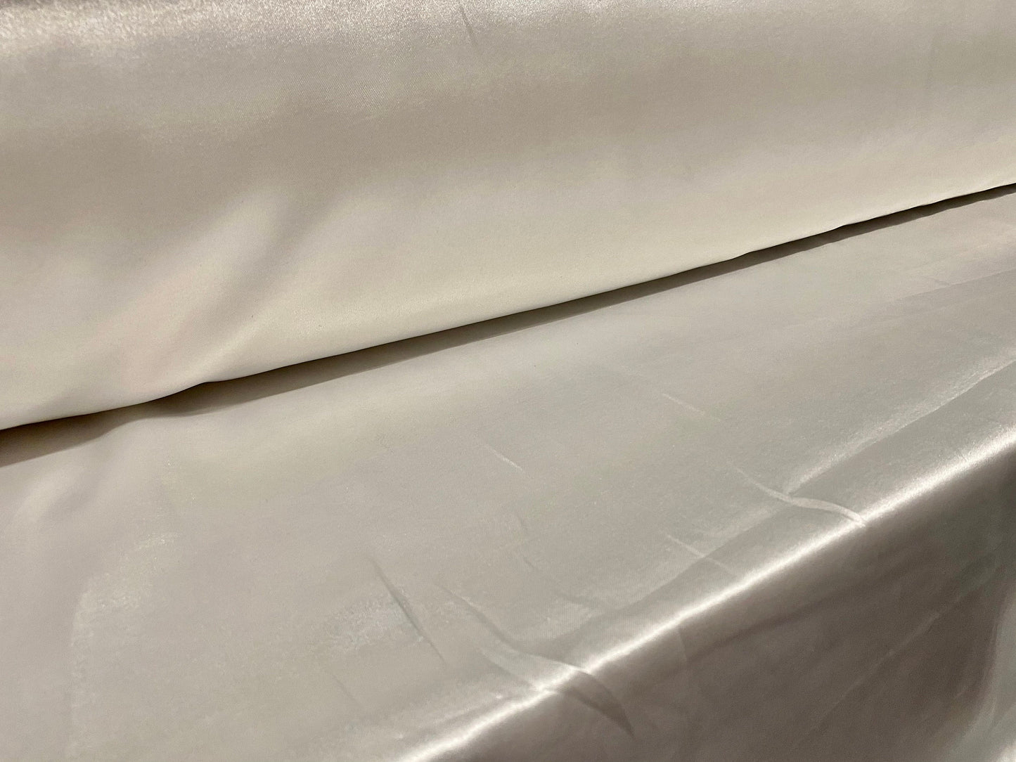 Silky satin woven dress blouse bridal fabric, per metre - white
