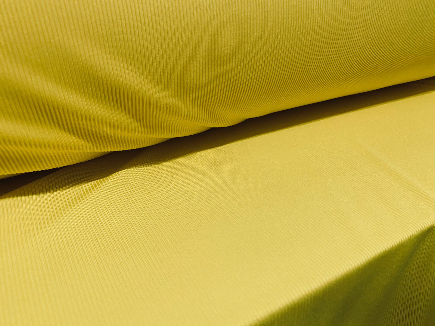 2x1 Stretch spandex ribbed jersey fabric, per metre - plain - yellow