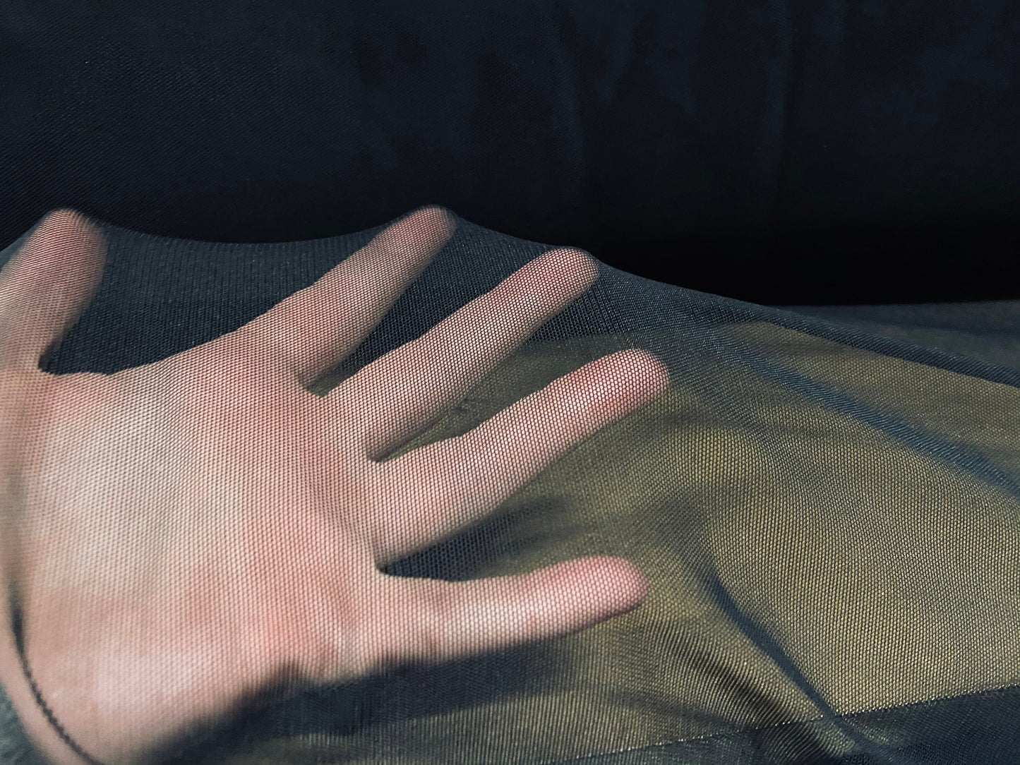 Stiff Power mesh net stretch spandex fabric, per metre - black