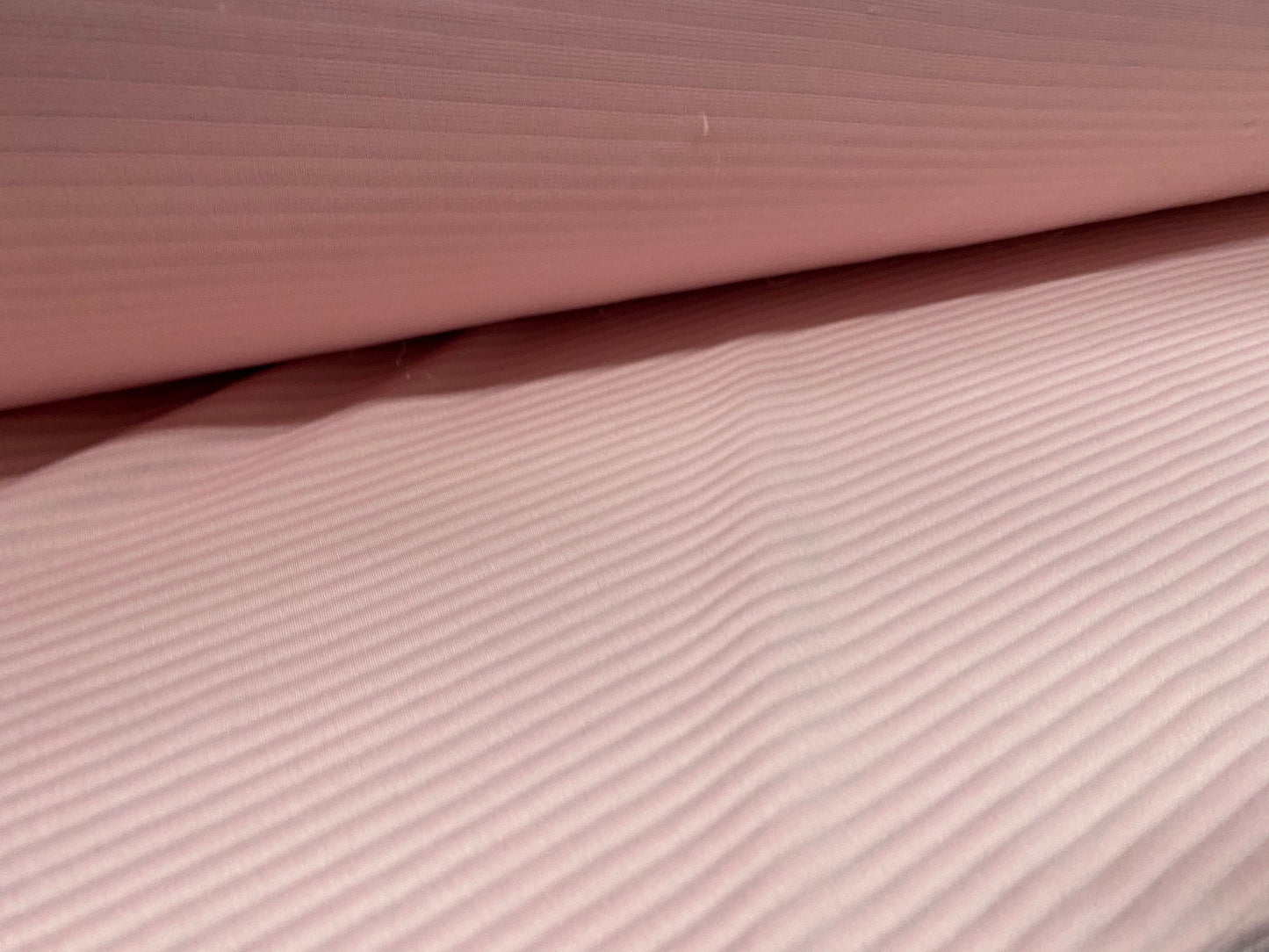 Jumbo ottoman rib heavyweight double jersey fabric, per metre - baby pink