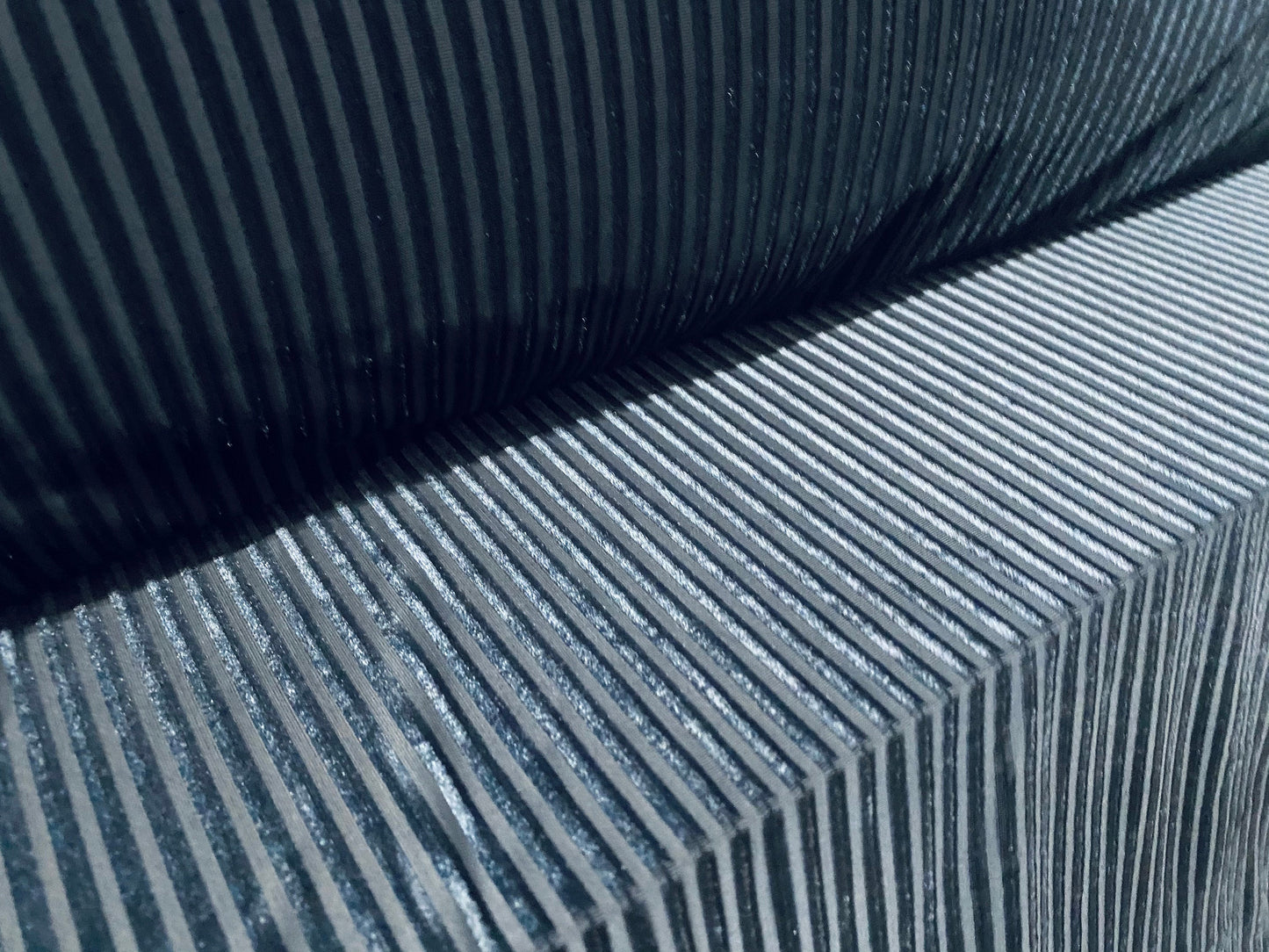 Spandex velvet stretch dress fabric, per metre - ribbed - blue-grey