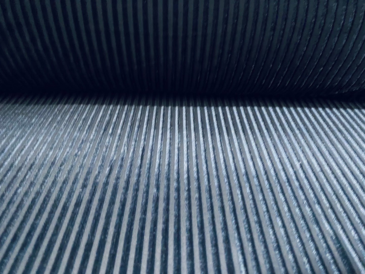 Spandex velvet stretch dress fabric, per metre - ribbed - blue-grey